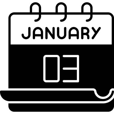 3 Ocak takvim simgesi tasarımı. Buluşma zamanı. Olay çizelgesi. Düz vektör illüstrasyonu.