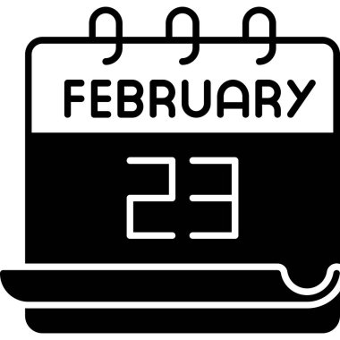 23 Şubat takvim simgesi tasarımı, vektör illüstrasyonu