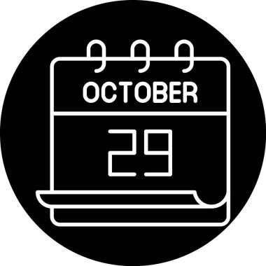 29 Ekim takvim simgesi tasarımı, vektör illüstrasyonu