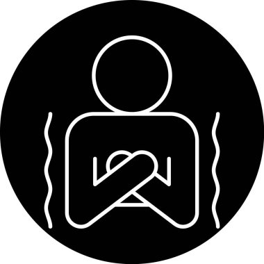 Kollarını kavuşturmuş birinin basit bir çizimi..