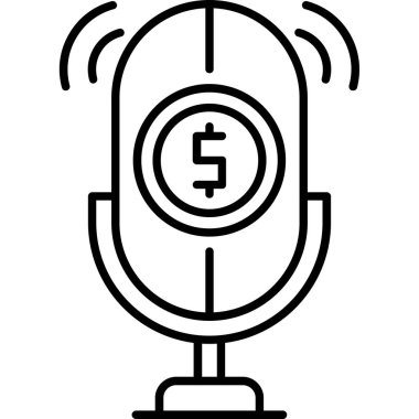 Dolar işaretli mikrofon para kazanma fırsatını temsil ediyor..