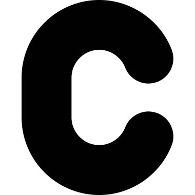 Beyaz Arkaplanda küçük c kabartması izole edildi