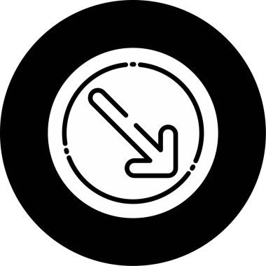 Sağ Aşağı Okun Kabartma Simgesi, Beyaz Arkaplan Üzerine İzole Web Resimleri