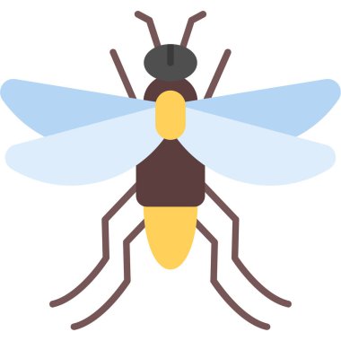 Dikkat çekici mavi kanatları ve kahverengi gövdesi olan bir sineğin renkli çizimi