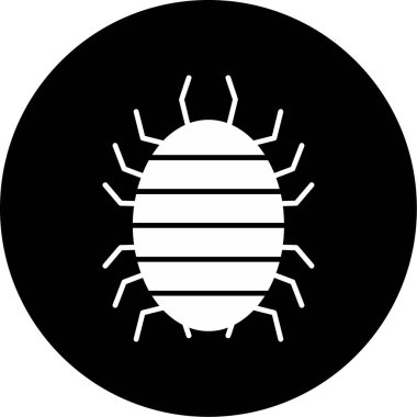 Yatay çizgili bir böcek siluetinin siyah ve beyaz grafiği