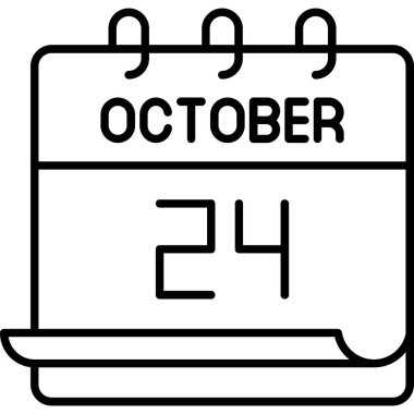 24 Ekim takvim simgesi tasarımı, vektör illüstrasyonu