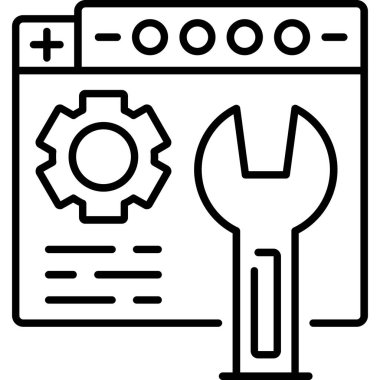 Ön yüzey Geliştirme web simgesi, vektör illüstrasyonu