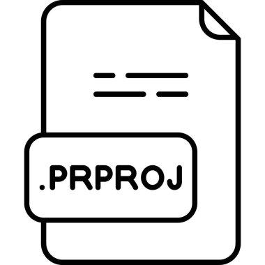Dahili dosya simgesi. PRPROJ yazılım içinde proje dosya biçimini temsil ediyor