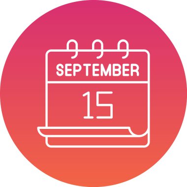 15 Eylül takvim tarihi için dairesel grafik görüntüleme