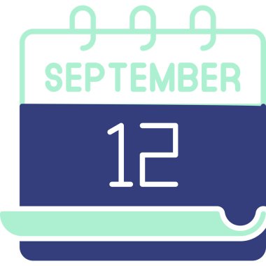Takvim sayfasının 12 Eylül tarihli grafiksel temsili