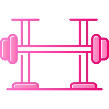 Ağırlıkları uçlarında olan pembe eğimli halter.