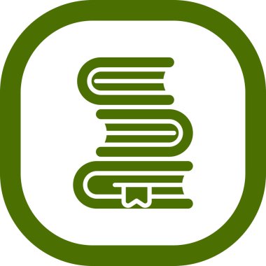 Yer imi simgesine sahip yeşil Kitap Yığını