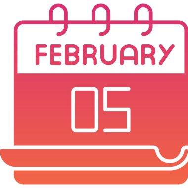 05 Şubat takvim simgesi tasarımı, vektör illüstrasyonu