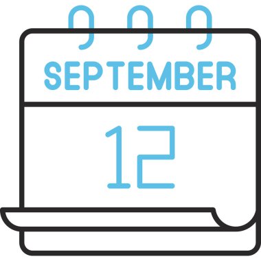 Takvim sayfasının 12 Eylül tarihli grafiksel temsili