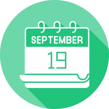 Eylül ayının 19 tarihli takvim sayfasını gösteren dairesel simge