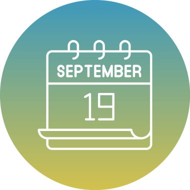 Ayın gösterileceği ve sayısal tarihli dairesel grafik takvim