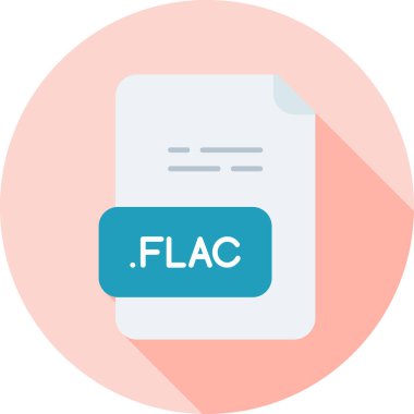 FLAC dosya biçimi simgesi, vektör illüstrasyonu