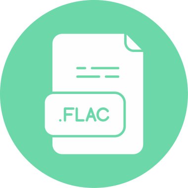 FLAC dosya biçimi simgesi, vektör illüstrasyonu
