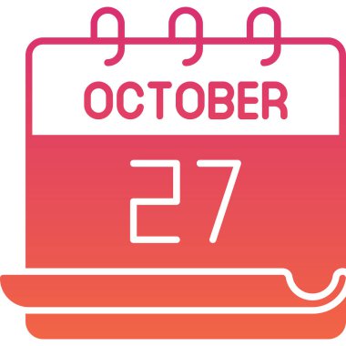 Takvim grafiği 27 Ekim 'i minimal tasarım elemanlarıyla gösteriyor