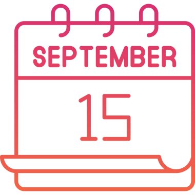 Cesur tipografi ile 15 Eylül 'ü gösteren renkli takvim grafiği