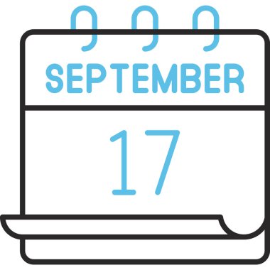 Takvim görüntüleme tarihi mavi sayılar ve ay adı