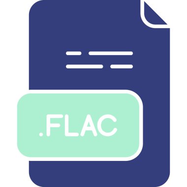 FLAC dosya biçimi simgesi, vektör illüstrasyonu