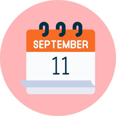 Eylül ayı ve 11 tarihli renkli takvim grafiği