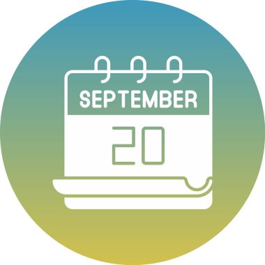 Takvim sayfası görüntüleme tarihinin grafiksel temsili 20 Eylül