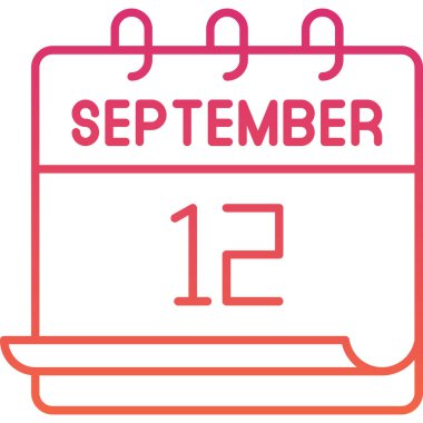 Renkli takvim simgesi 12 Eylül tarihini çevirilmiş bir sayfayla gösterir