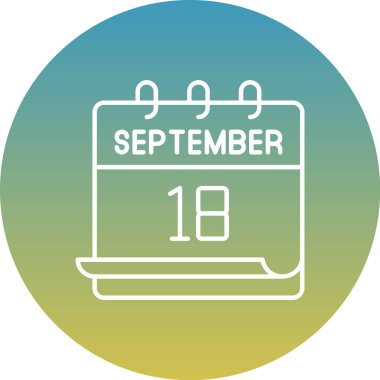 18 Eylül tarihli takvim simgesini gösteren dairesel grafik