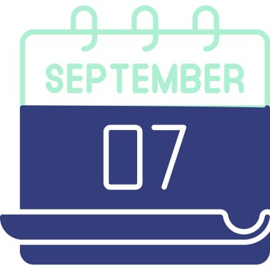 Graphic illustration of calendar showing date September 07 with simple design