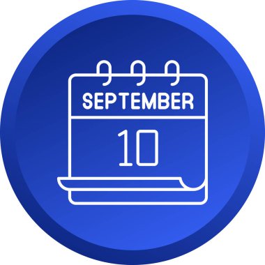 10 Eylül tarihli mavi dairesel simge açıkça gösterilmiştir