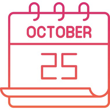 25 Ekim tarihini gösteren bir takvimin canlandırması.