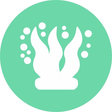 Dairesel tasarımda stilize edilmiş alg kabartması