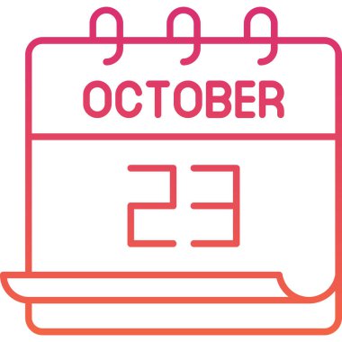 Gradyan tasarımı ile 23 Ekim takvim sayfası