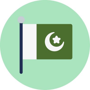 Pakistan Bayrak Simgesi İzole Ağ Resimleri Beyaz Arkaplanda