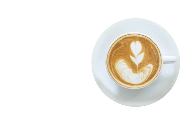 Filiżanka Tulipan Latte Sztuka Kawa Białym Tle — Zdjęcie stockowe