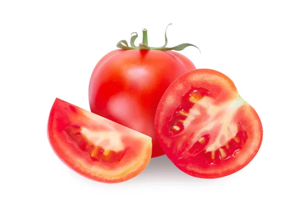 Fresh Tomatoe Isolated White Background Raw Food — Stock Photo, Image