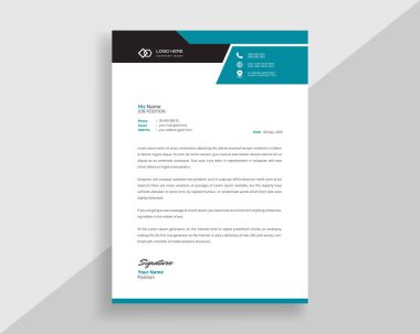 Temiz bir düzenle tasarlanmış modern ve profesyonel bir şirket antetli şablonu.