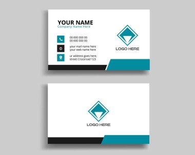 Profesyonel Markalaşma İçin Temiz Minimum Düzeni ve Zarif Mavi Aksanlı Modern Kurumsal İş Kartı Şablonu