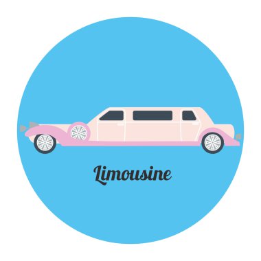 Limousine icon as a coach,  flat design. clipart