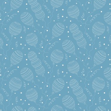 Uçan balonlar ve konfeti ile seamless modeli.