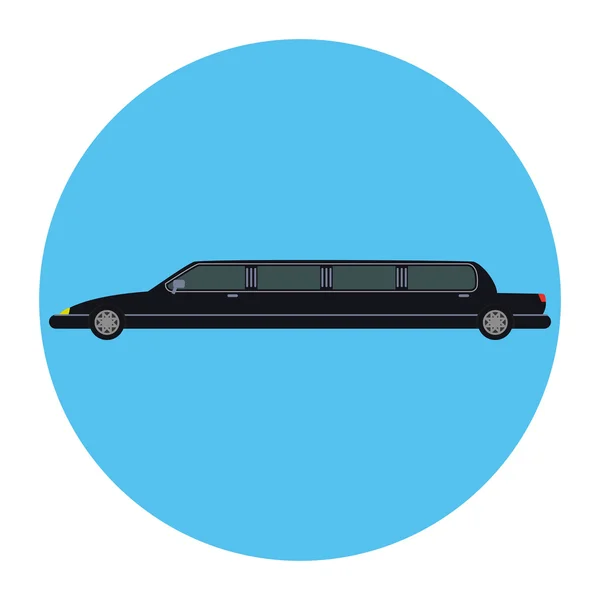 Limousine icon as a coach,  flat design. — Stock Vector