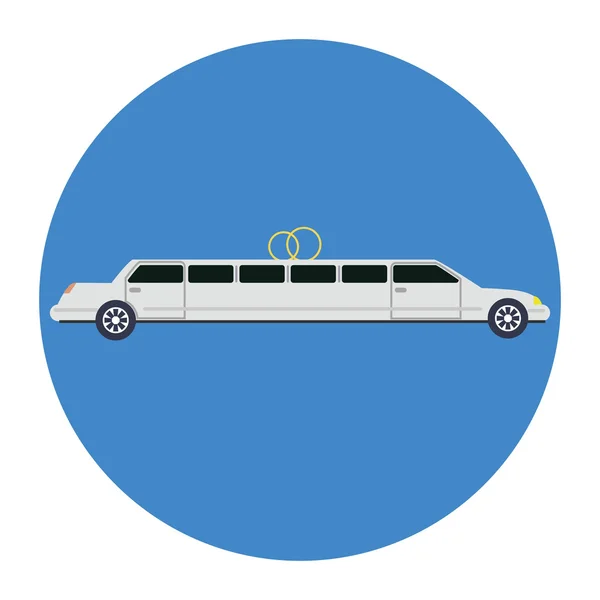 Limousine pictogram als coach, platte ontwerp. — Stockvector