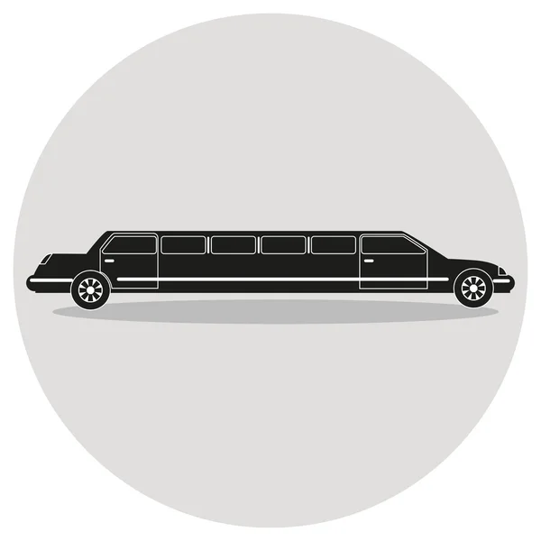 Limousine zwart pictogram. — Stockvector