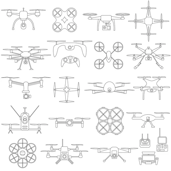 Drone icon vector set. — Stock Illustration Drone icon vector set. Vector Graphics