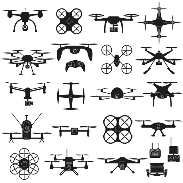 Drone icon vector set. — Stock Illustration Drone icon vector set. Stock Vector