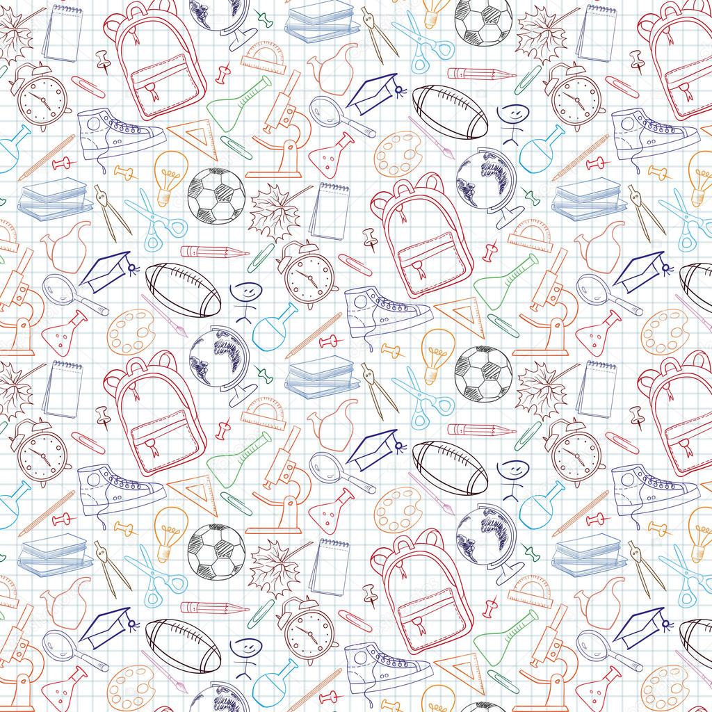 Seamless pattern with stationery