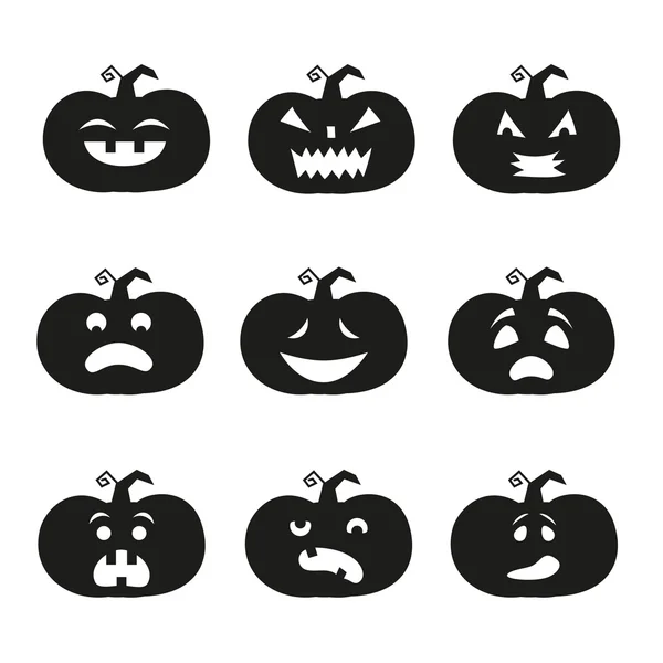 Icônes de citrouille Halloween . — Image vectorielle