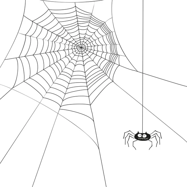 Halloween linda araña y web . — Archivo Imágenes Vectoriales